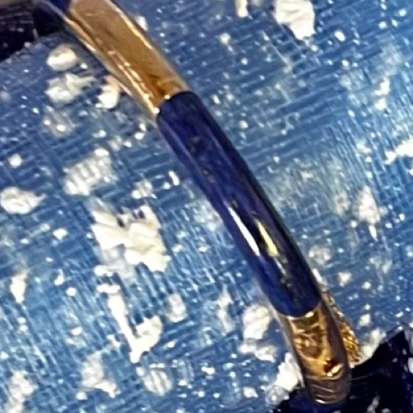 14K Gold Lapis Bangle Bracelet - Picture 7 of 16